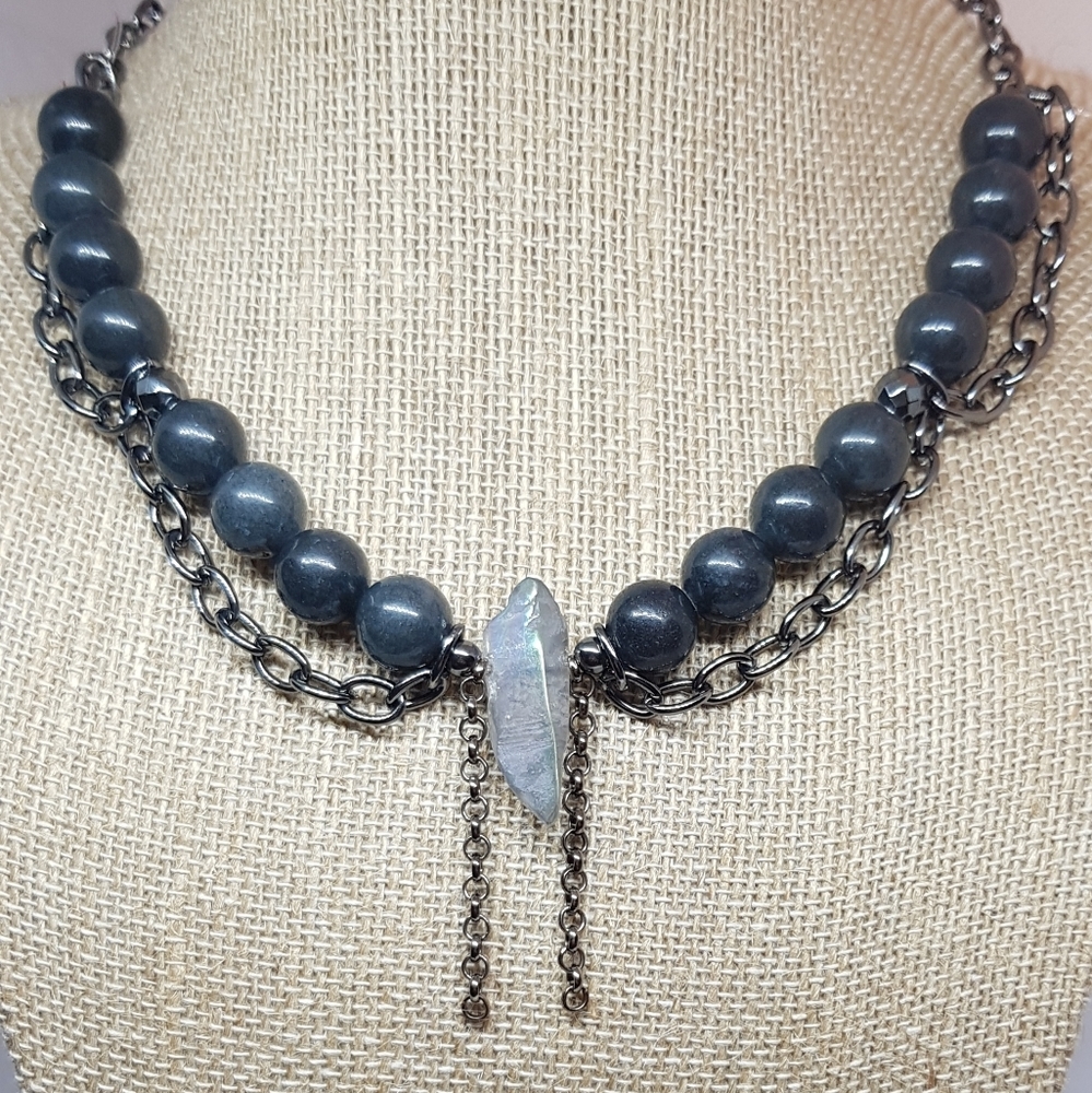 handmade statement necklace made with Jade